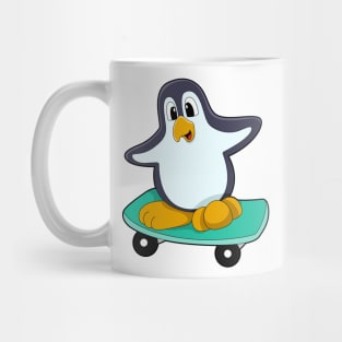 Penguin as Skater on Skateboard Mug